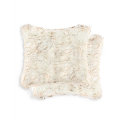 Luxe Faux Fur Belton 2-Pack Square Faux Fur Pillow Set