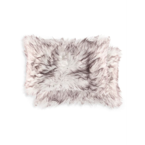 Luxe Faux Fur Belton 2-Pack Rectangular Faux Fur Pillow Set