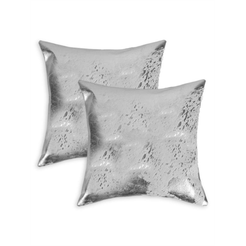 Natural 2-Pack Scotland Square Cowhide Pillow Set