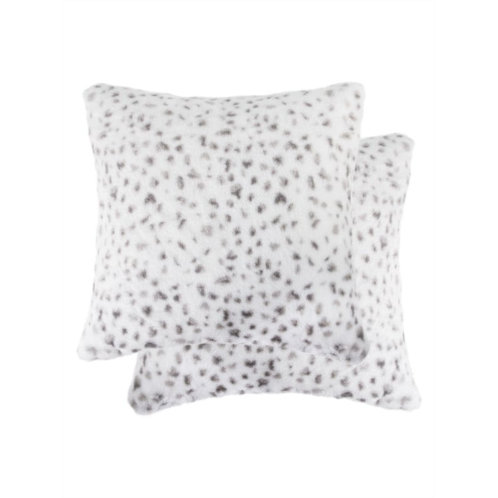 Luxe Faux Fur Belton 2-Pack Square Faux Fur Pillow Set