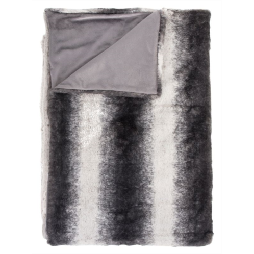 Luxe Faux Fur Irving Striped Faux Fur Throw