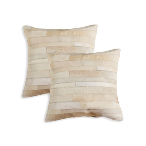 Natural 2-Pack Madrid Square Cowhide Pillow Set