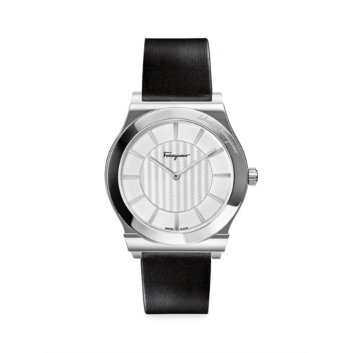 FERRAGAMO Stainless Steel & Leather-Strap Watch