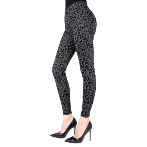 Memoi Cheetah-Print Flocked Shaping Leggings