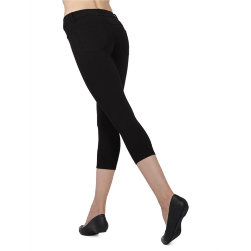 Memoi Light Ponte Cotton-Blend Capri Leggings