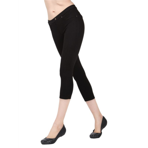 Memoi Cotton-Blend Chino Capri Leggings