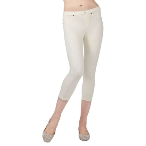 Memoi Cotton-Blend Chino Capri Leggings