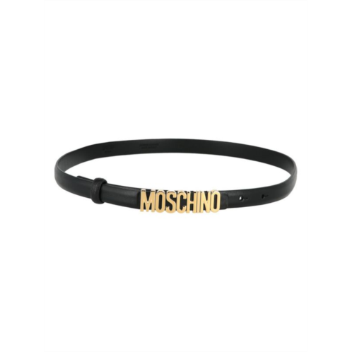 Moschino Skinny Leather Logo Belt