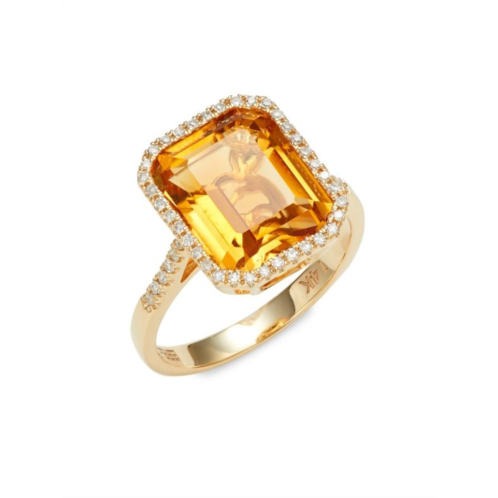 Effy 14K Yellow Gold, Citrine & Diamond Ring/Size 7