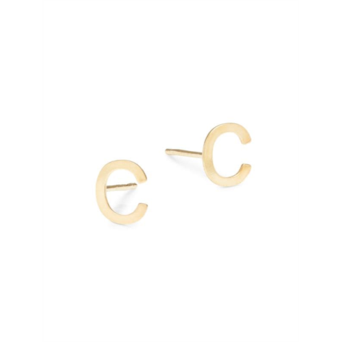 Saks Fifth Avenue 14K Yellow Gold C Initial Earrings