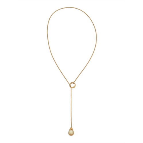 BELPEARL Oceana 18K Goldplated Sterling Silver & 11MM Cultured South Sea Pearl Lariat Necklace