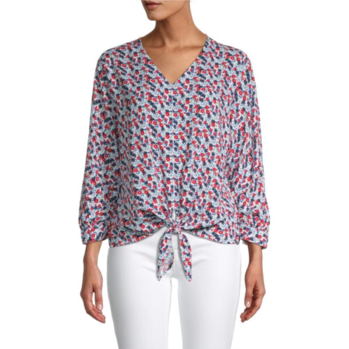 Beach Lunch Lounge Zoe Printed Tie-Front Top