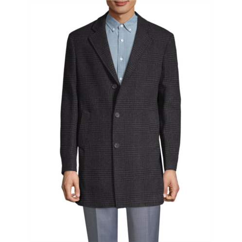 Saks Fifth Avenue Made in Italy Tonal Plaid Double-Faced Coat