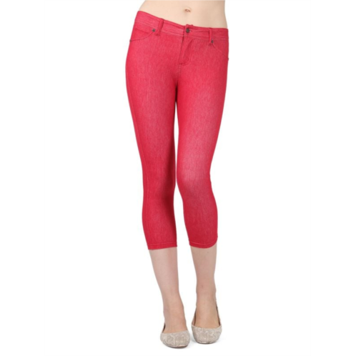 Memoi Zipper Cotton-Blend Capri leggings