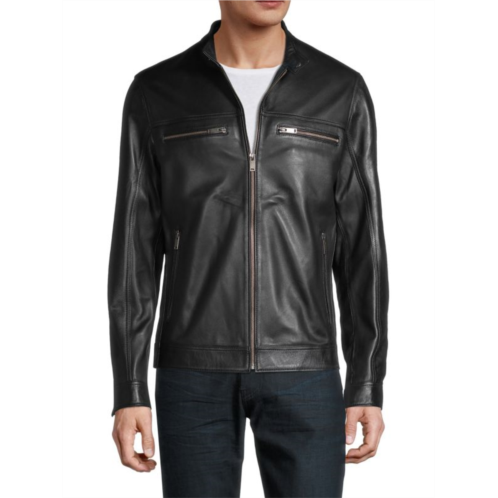 RON TOMSON Zip Up Leather Jacket