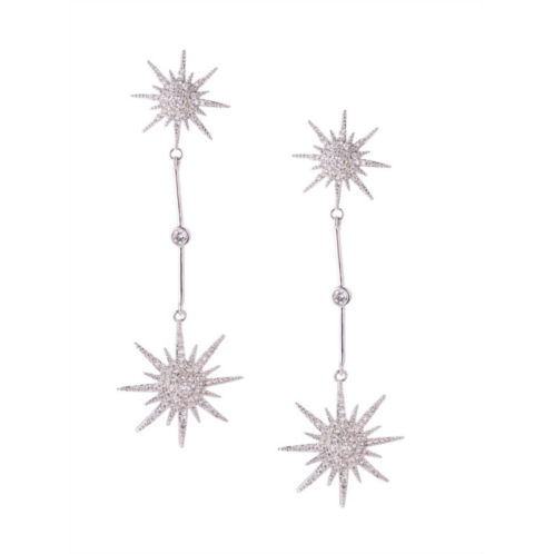 Eye Candy LA Luxe Silvertone & Crystal Star Constellation Drop Earrings