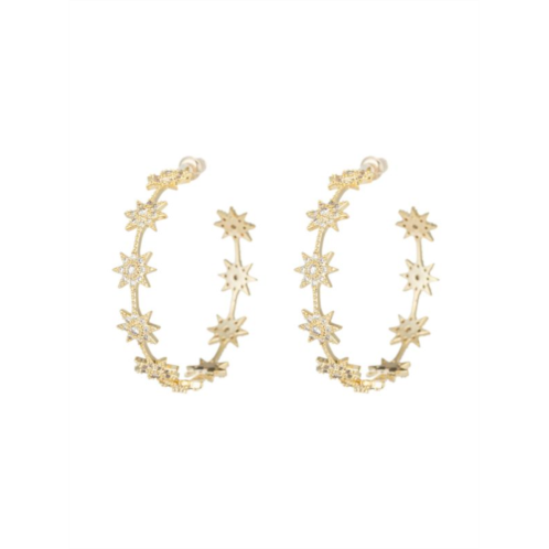 Eye Candy LA Luxe Goldtone & Crystal Star Hoop Earrings