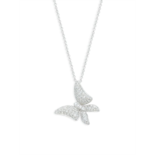 Effy 14K White Gold & Diamond Butterfly Pendant Necklace