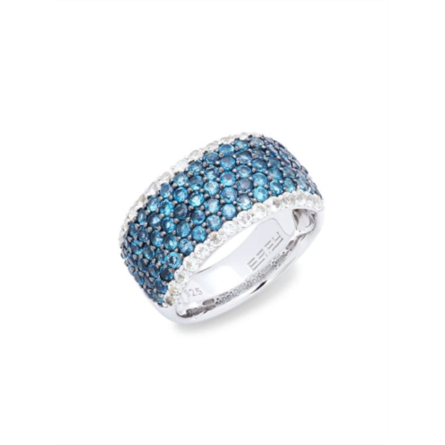 Effy Sterling Silver, White & Blue London Topaz Ring