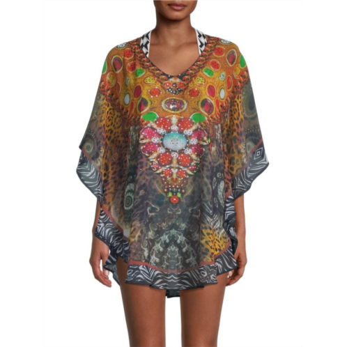 La Moda Clothing Jungle Queen Print Caftan Coverup