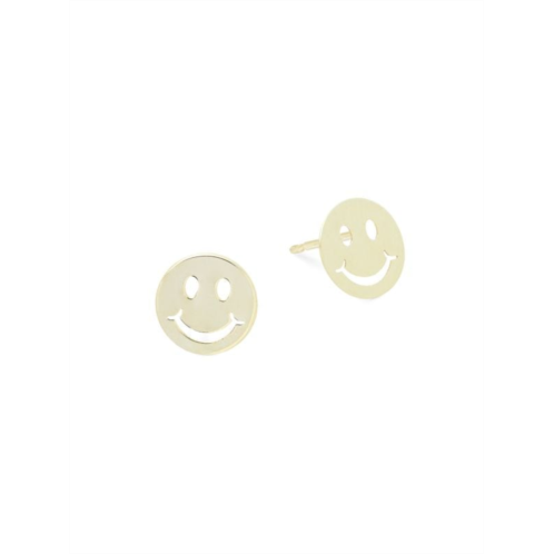 Saks Fifth Avenue 14K Yellow Gold Smiley Face Stud Earrings