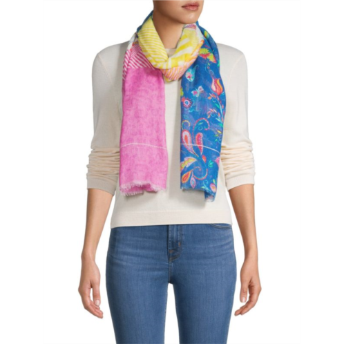 Saachi Marine Printed Linen-Blend Scarf