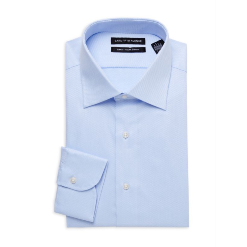 Saks Fifth Avenue Hatch Slim-Fit Cotton Dress Shirt
