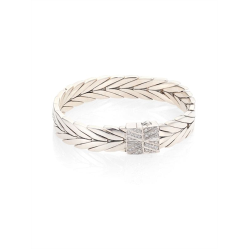 John Hardy Modern Chain Sterling Silver & Diamond V-Link Bracelet