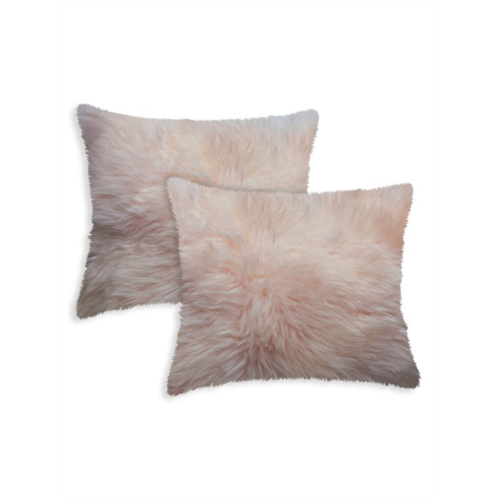 Natural 2-Pack Sheepskin Throw Pillow Set