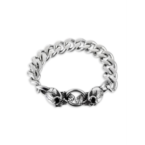 Eye Candy LA Luxe Titanium Double Skull Curb Chain Bracelet