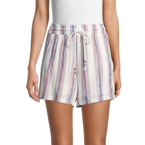 Lea & Viola Striped Drawstring Shorts