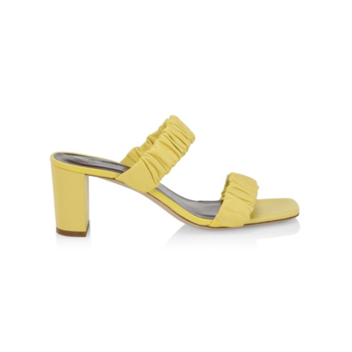 Staud Frankie Ruched Leather Sandals