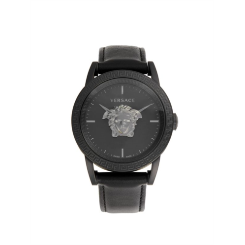 Versace Palazzo Empire 43MM Stainless Steel & Leather Strap Watch