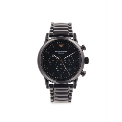 Emporio Armani Black Stainless Steel Chronograph Bracelet Watch