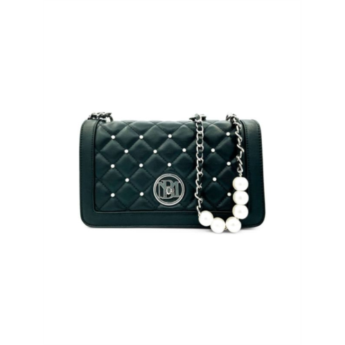 Badgley Mischka Quilted Faux Leather & Faux Pearl Crossbody Bag