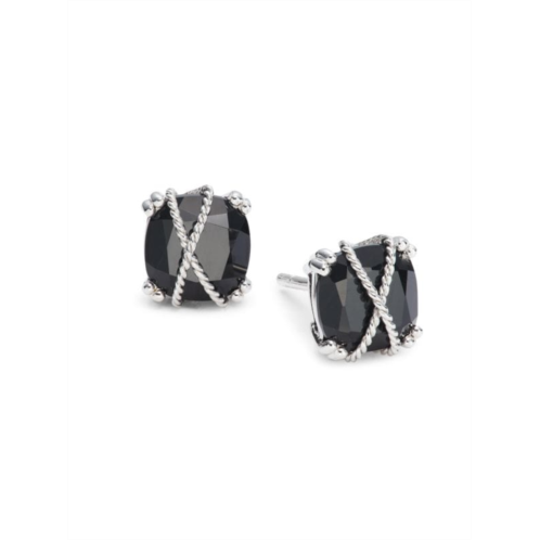 Effy Sterling Silver & Onyx Stone Earrings
