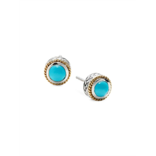 Effy 18K Yellow Gold, Sterling Silver & Turquoise Earrings