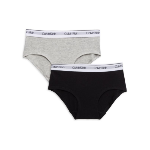 Calvin Klein Girls 2-Pack Logo Hipster Briefs