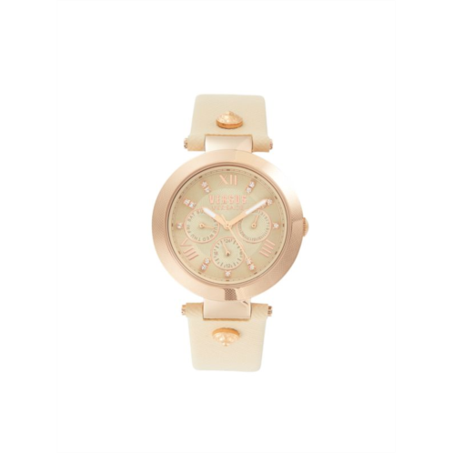 Versus Versace Rose Goldtone & Leather Chronograph Strap Watch