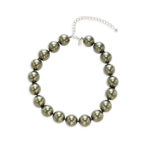 Kenneth Jay Lane Rhodium Plated & Faux Pearl Beaded Necklace
