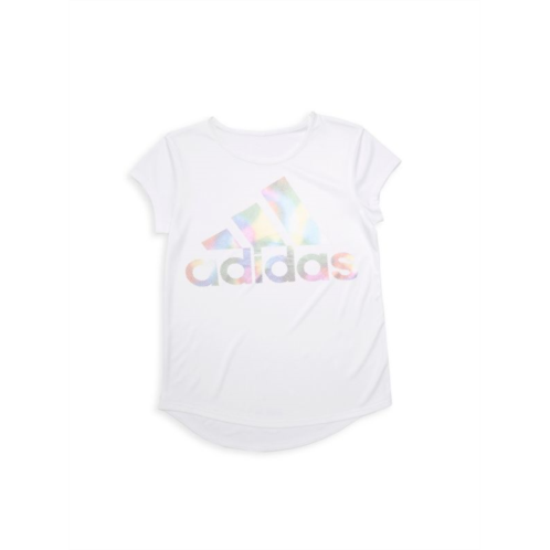 Adidas Little Girls & Girls Climalite Rainbow-Foil Interlock Tee