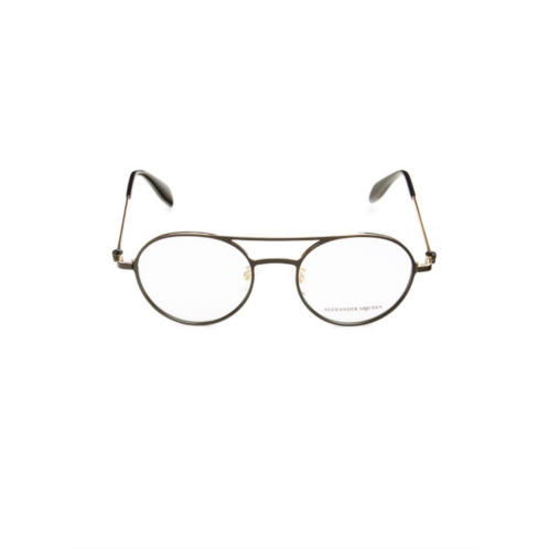 Alexander McQueen 52MM Round Eyeglasses