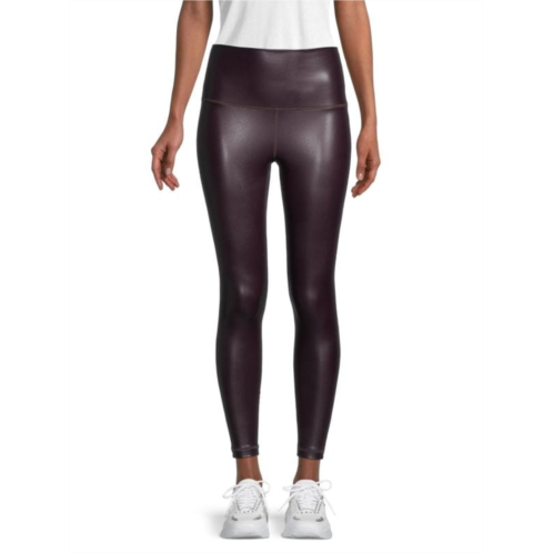 90 Degree by Reflex Faux Leather Cropped Leggings