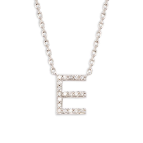 Effy ENY Sterling Silver & 0.14 TCW Diamond E Initial Pendant Necklace