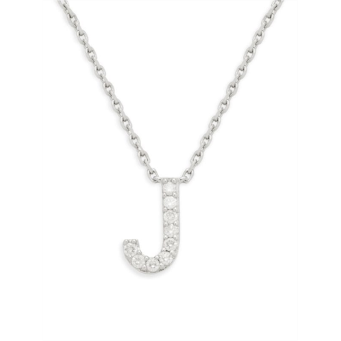 Effy ENY ?Sterling Silver & 0.14 TCW Diamond J Initial Chain Necklace