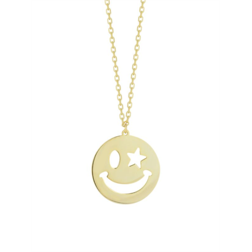 Chloe & Madison 14K Goldplated Sterling Silver Smiley Pendant Necklace