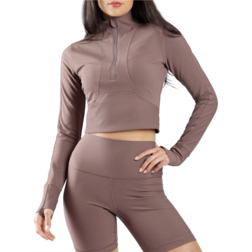 90 Degree by Reflex Interlink Ribbed Cropped Top