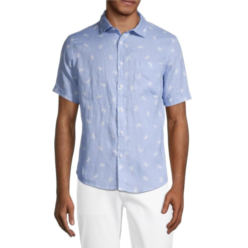 Saks Fifth Avenue ?Crab Linen Shirt