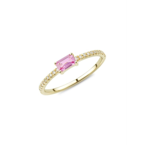 Saks Fifth Avenue 14K Yellow Gold, Pink Sapphire & Diamond Ring