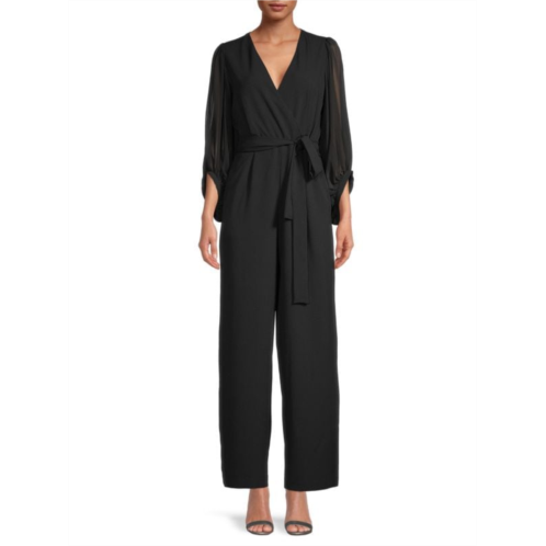 Donna Ricco Wrap-Effect Jumpsuit